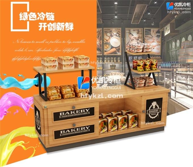 17TE-MBB鐵藝實(shí)木面包展示柜